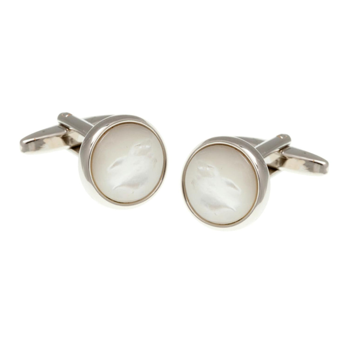 Elizabeth Parker Round Cab Mother Of Pearl Cufflinks - Aepcl2010 Na