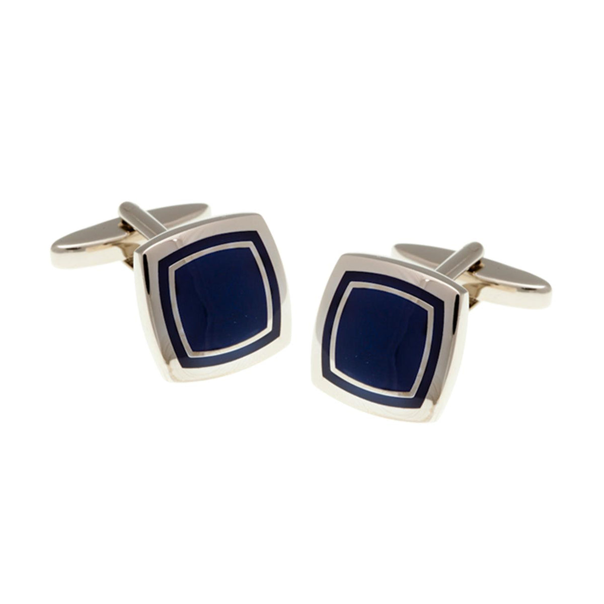 Elizabeth Parker Enamel Square With Soft Sides Cufflinks - Navy - Aepcb910 Na