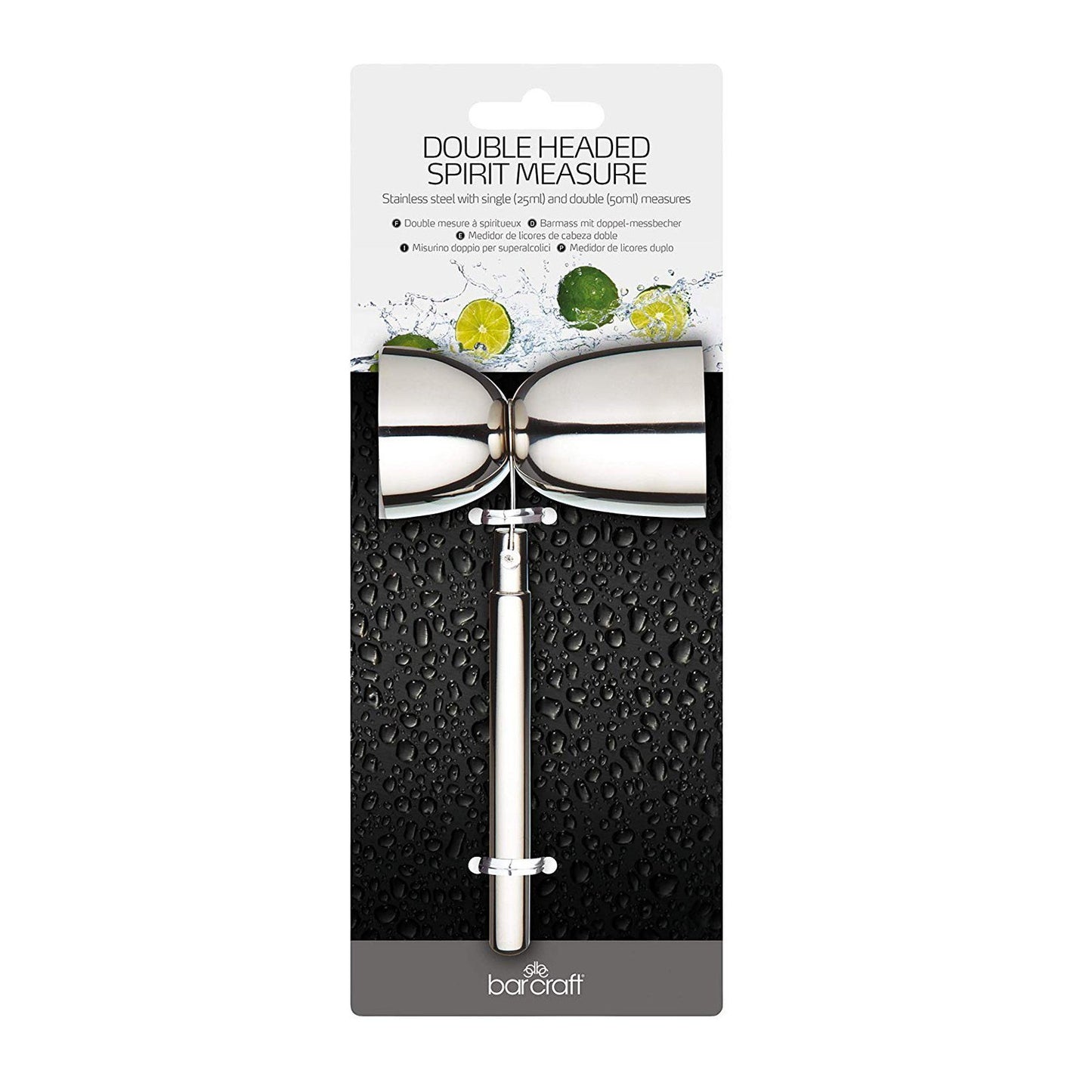 Kitchencraft Barcraft Double Jigger With Handle - Silver - Bclldbljig