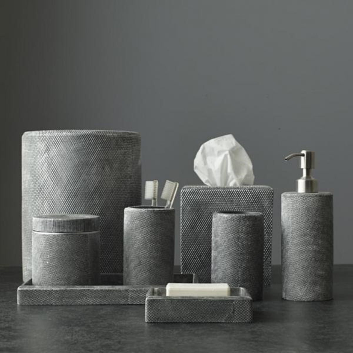 Kassatex Mesh Resin Toothbrush Holder - Dark Grey - AMH-TBH - Jashanmal Home