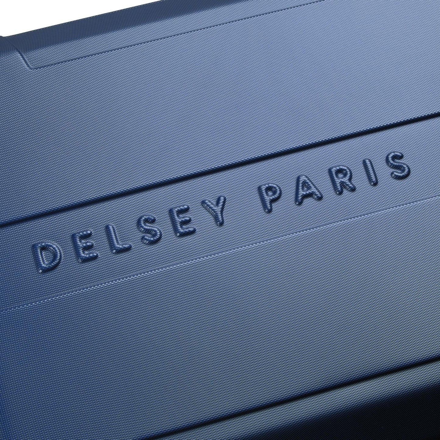 Delsey Paris Depart Hard 61cm Hardcase Expandable 4 Double Wheel Cabin Luggage Trolley Case Navy Blue - 00314580522 X9