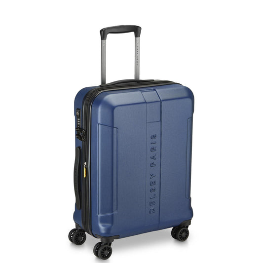 Delsey Paris Depart Hard 61cm Hardcase Expandable 4 Double Wheel Cabin Luggage Trolley Case Navy Blue - 00314580522 X9