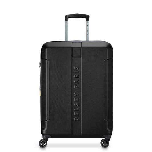 Delsey Paris Depart Hard 69cm Hardcase 4 Double Wheel Expandable Check-In Luggage Trolley Case Black - 00314582000 X9