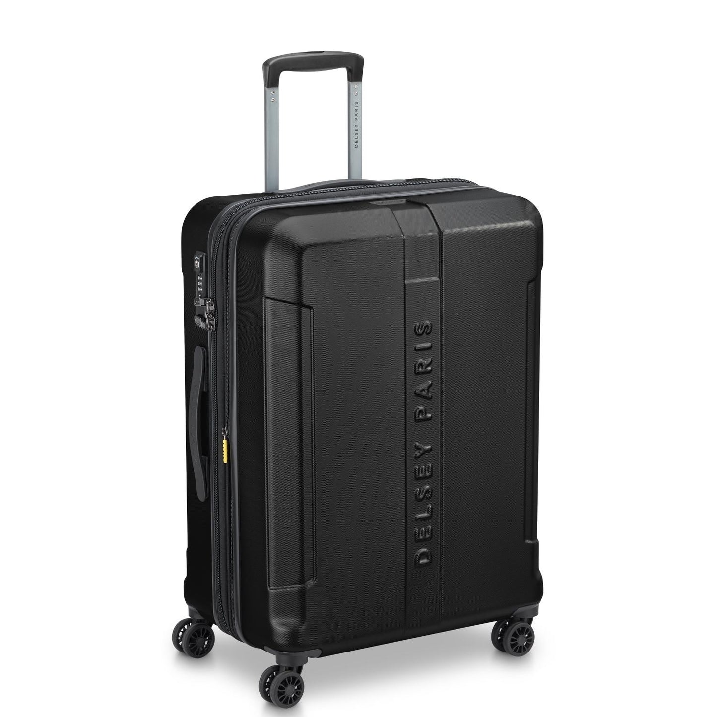 Delsey Paris Depart Hard 69cm Hardcase 4 Double Wheel Expandable Check-In Luggage Trolley Case Black - 00314582000 X9
