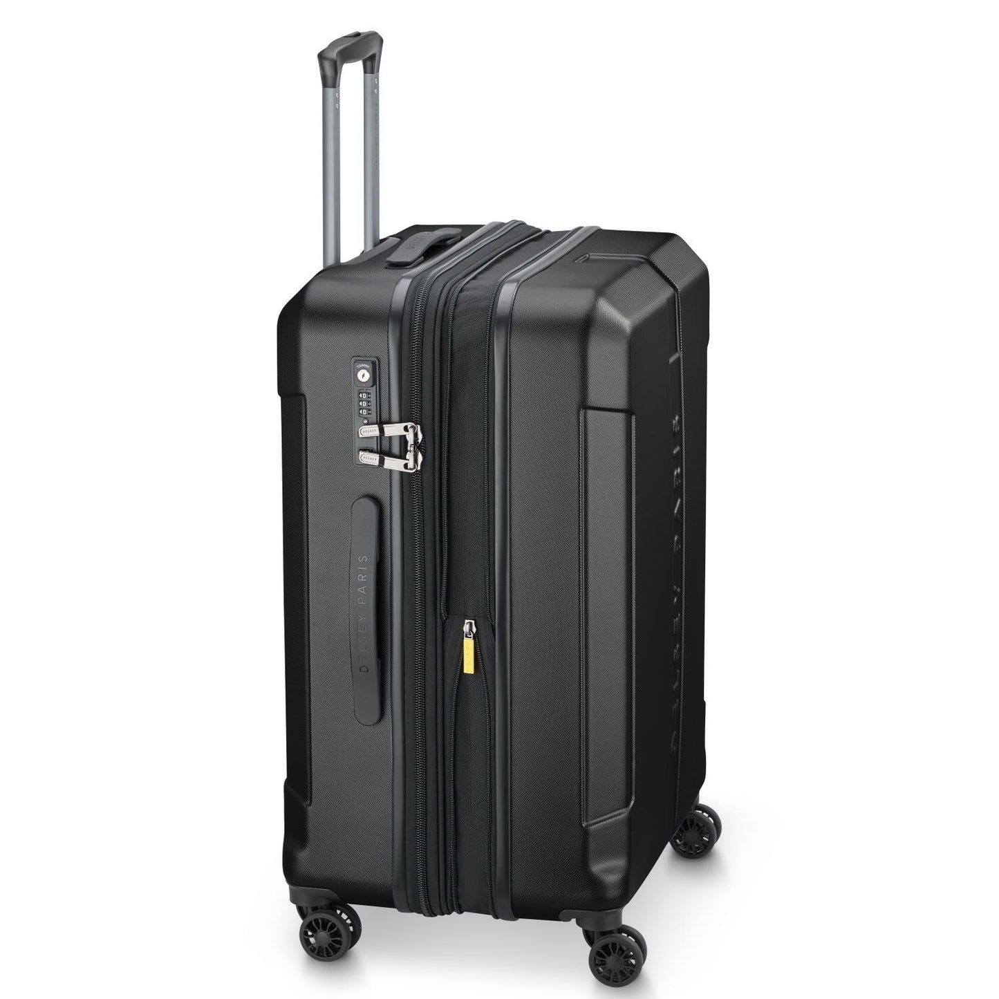 Delsey Paris Depart Hard 69cm Hardcase 4 Double Wheel Expandable Check-In Luggage Trolley Case Black - 00314582000 X9