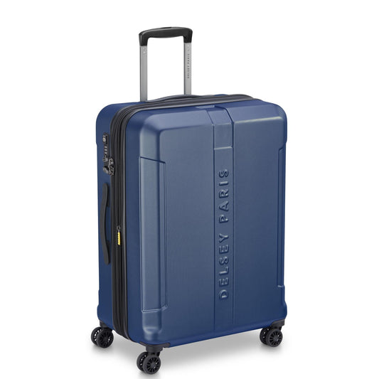 Delsey Paris Depart Hard 71cm Hardcase Expandable 4 Wheel Check-in Luggage Trolley Case Navy Blue - 00314582022 X9