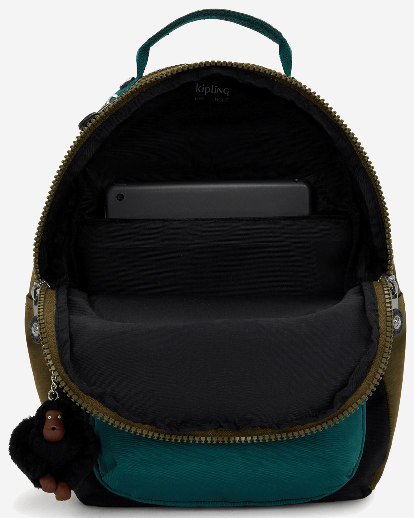 Kipling  Seoul S Black Khaki Bl Small Backpack (with Tablet Compartment) I4345-5FY