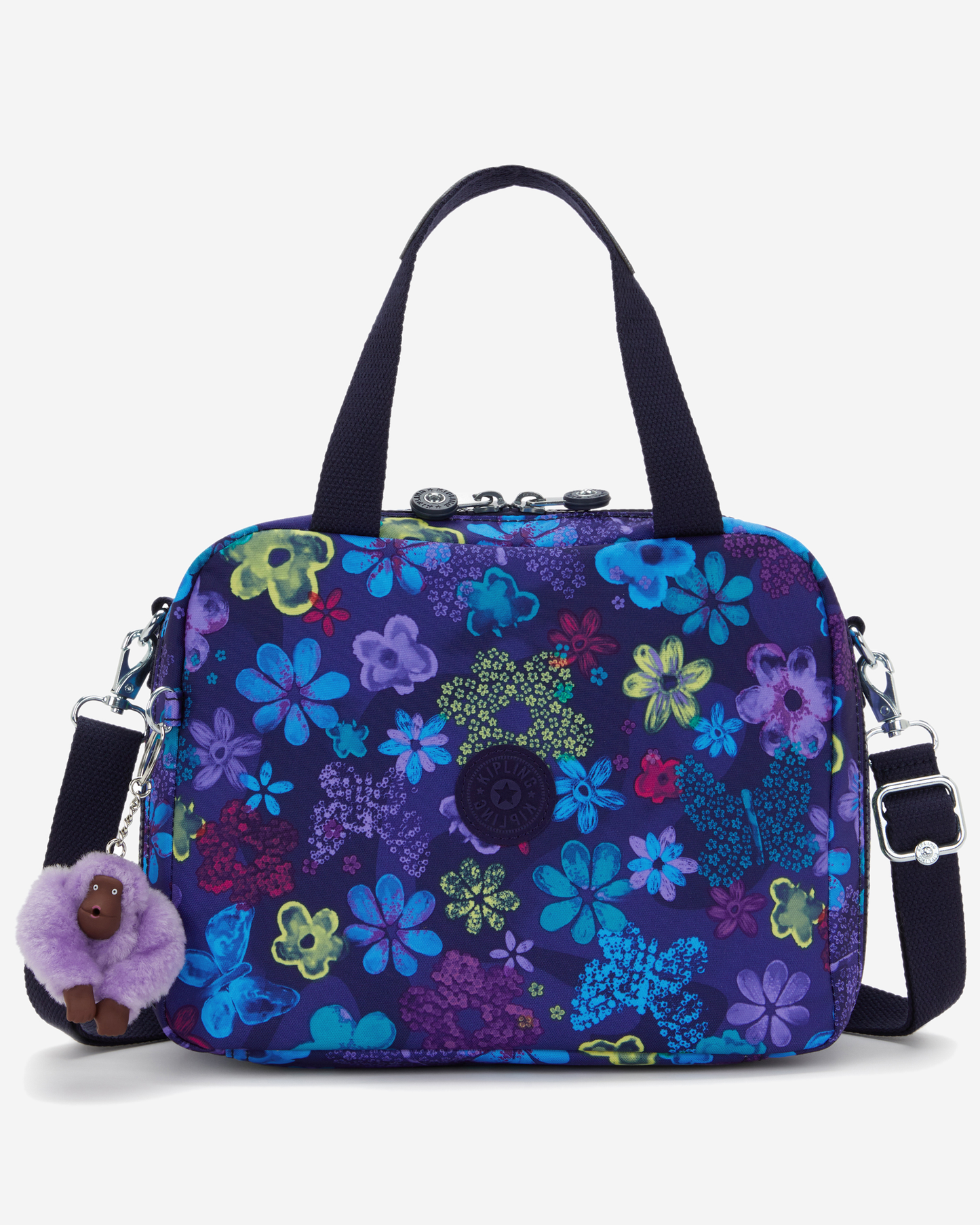 Kipling  Miyo Dark Flwr Stamp Large LunchBag with Trolley Sleeve I2989-4FM