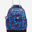 Kipling  New Zea Dark Flwr Stamp Large Wheeled Backpack with Laptop Compartment I4674-4FM