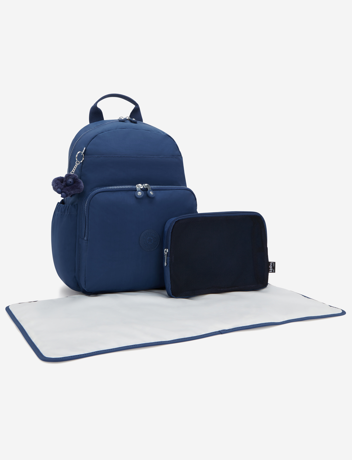 KIPLING Maisie Casual Blue Medium baby backpack (with changing mat) I3339-5PZ