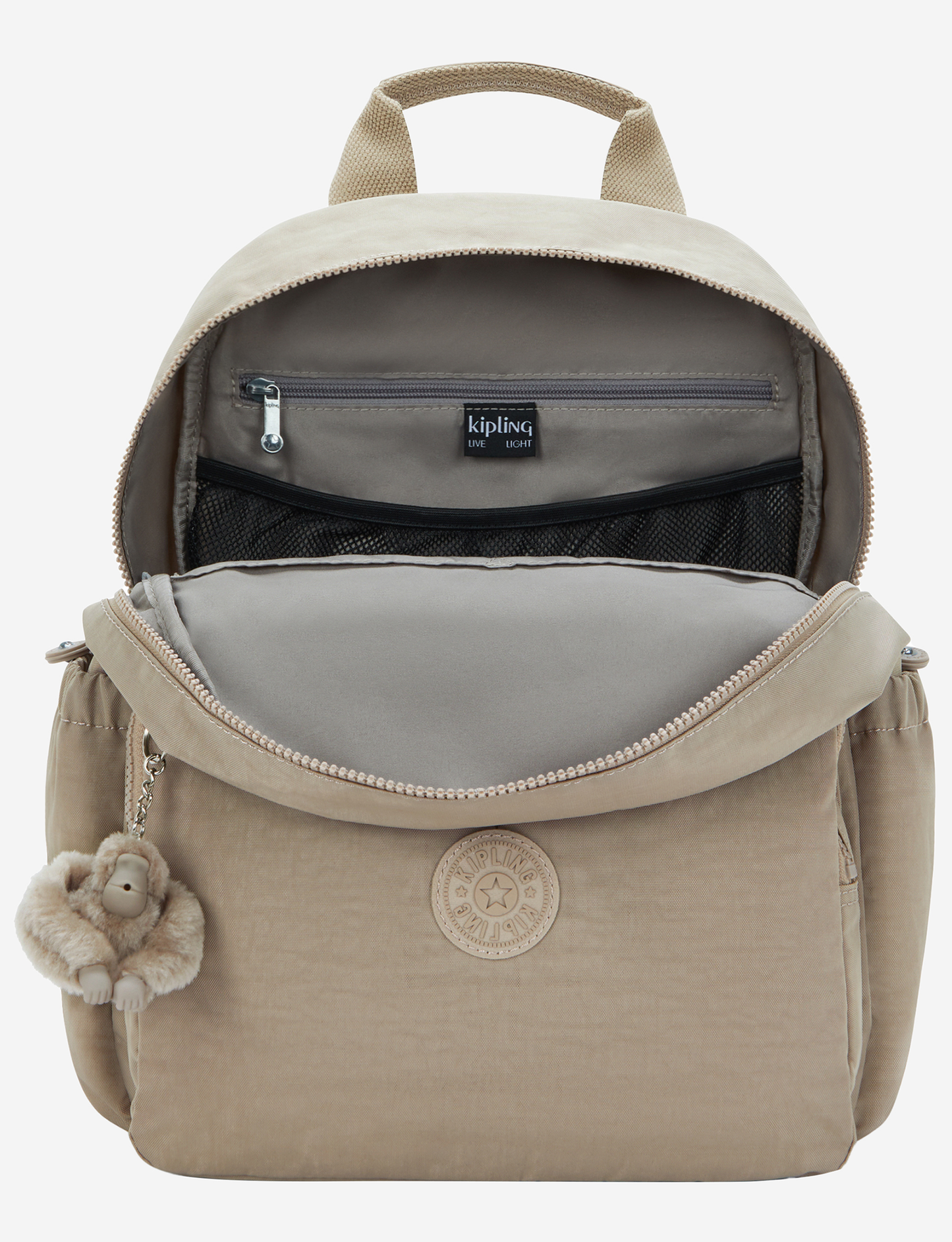 KIPLING Maisie Soft Taupe Medium baby backpack (with changing mat) I3339-4PW