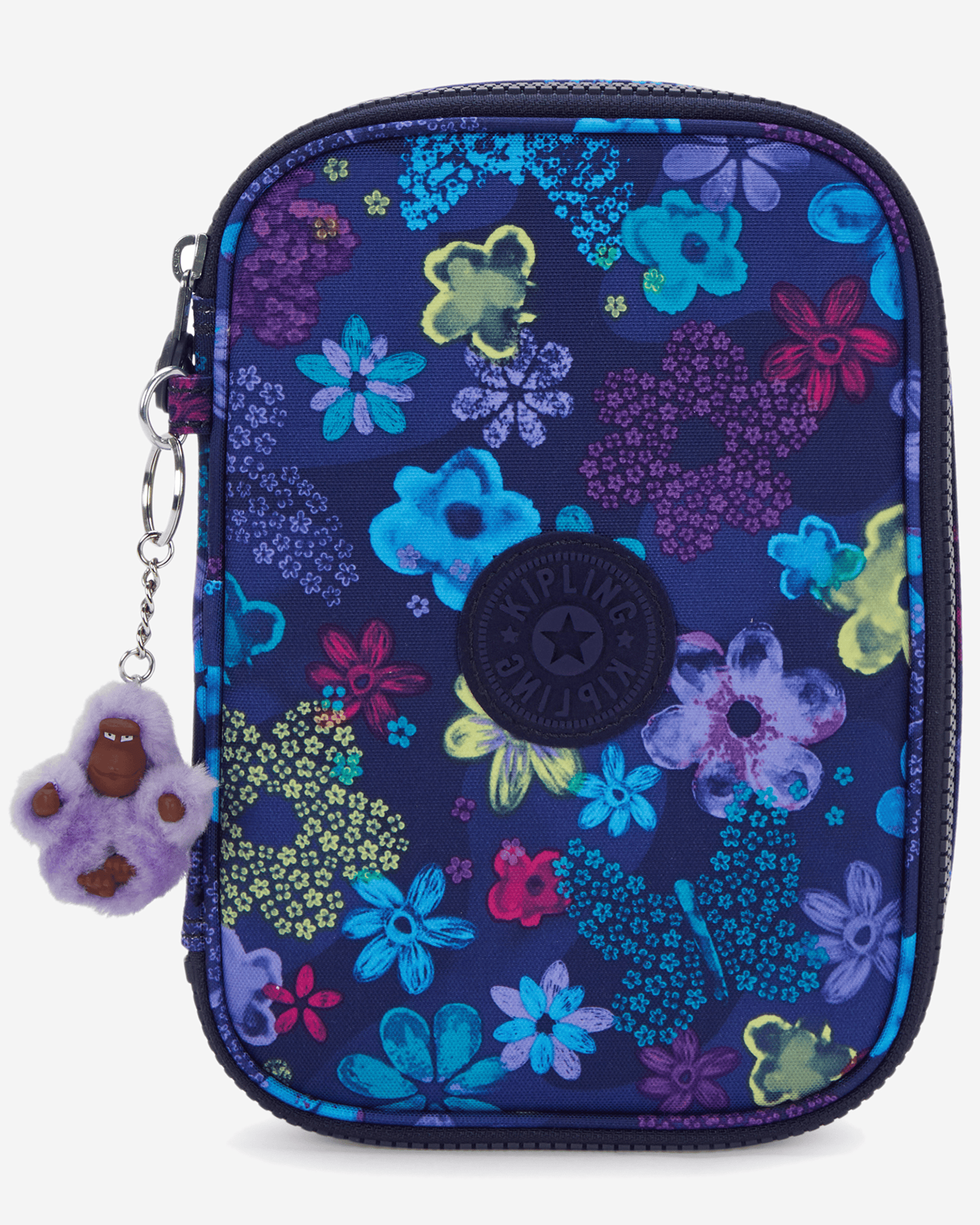 Kipling  100 Pens Dark Flwr Stamp Large Pencase I6002-4FM