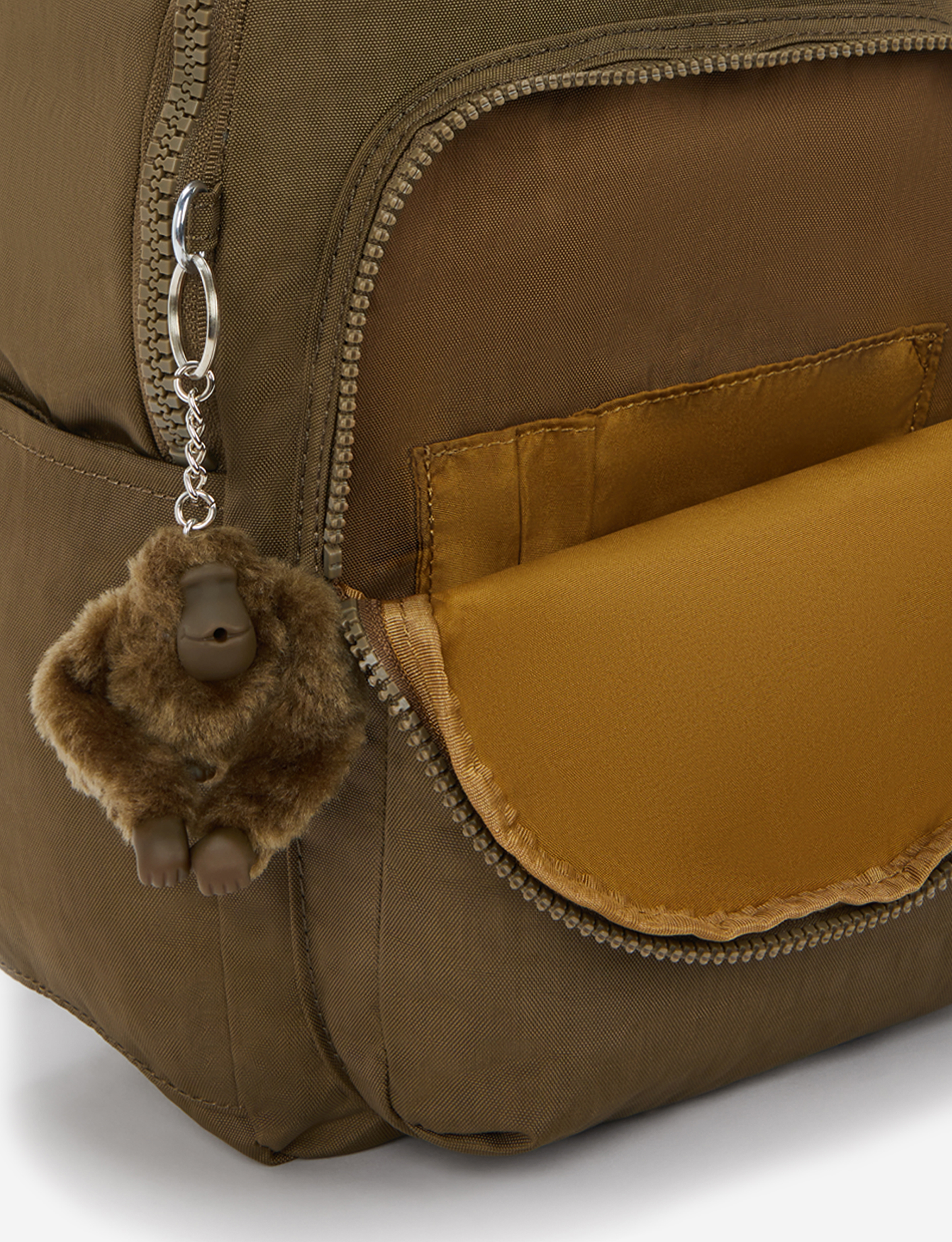 KIPLING Seoul S Smooth Khaki Small backpack (with tablet compartment) I4082-1NA