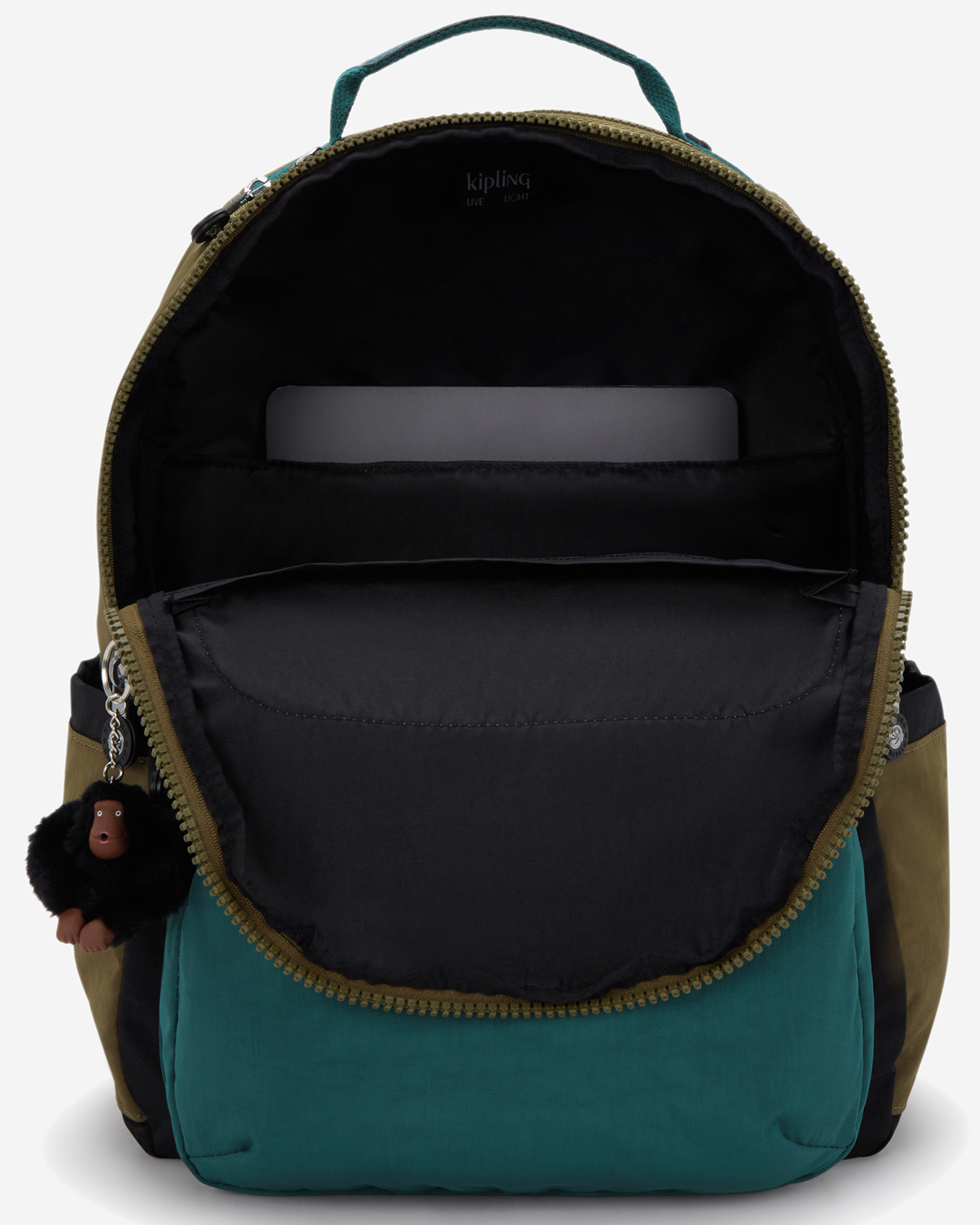 Kipling  Seoul Black Khaki Bl Large Backpack I5140-5FY
