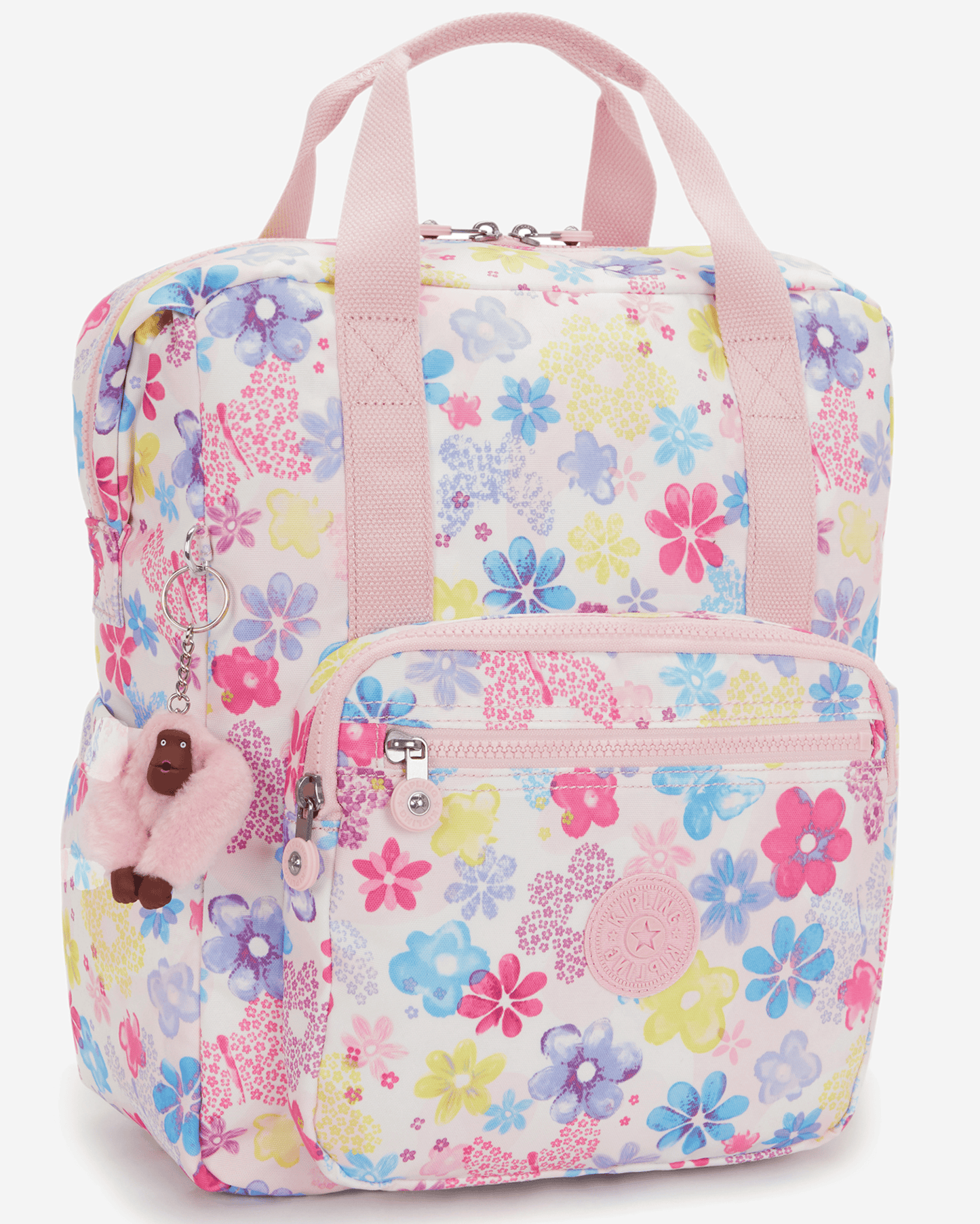 Kipling  Buddy Flower Stamp Medium Backpack (with laptop compartment) I8692-8EM
