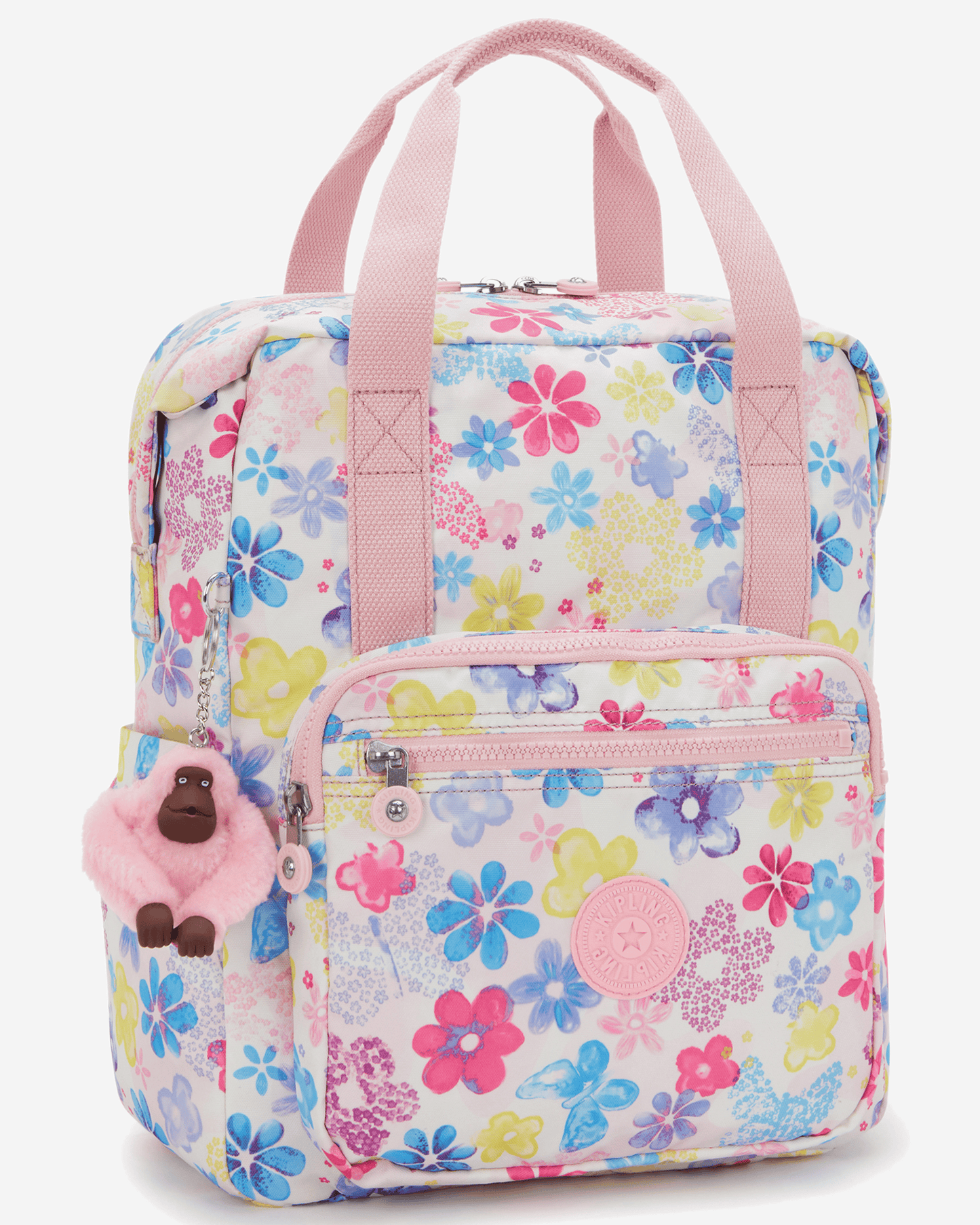 Kipling  Buddy Flower Stamp Medium Backpack (with laptop compartment) I8692-8EM