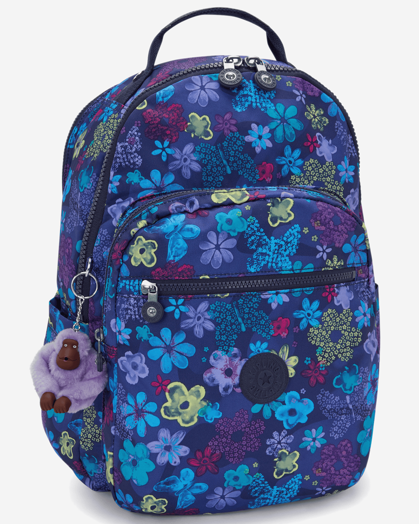 Kipling  Seoul College Extra Dark Flwr Stamp Large Backpack with Laptop Compartment I6101-4FM