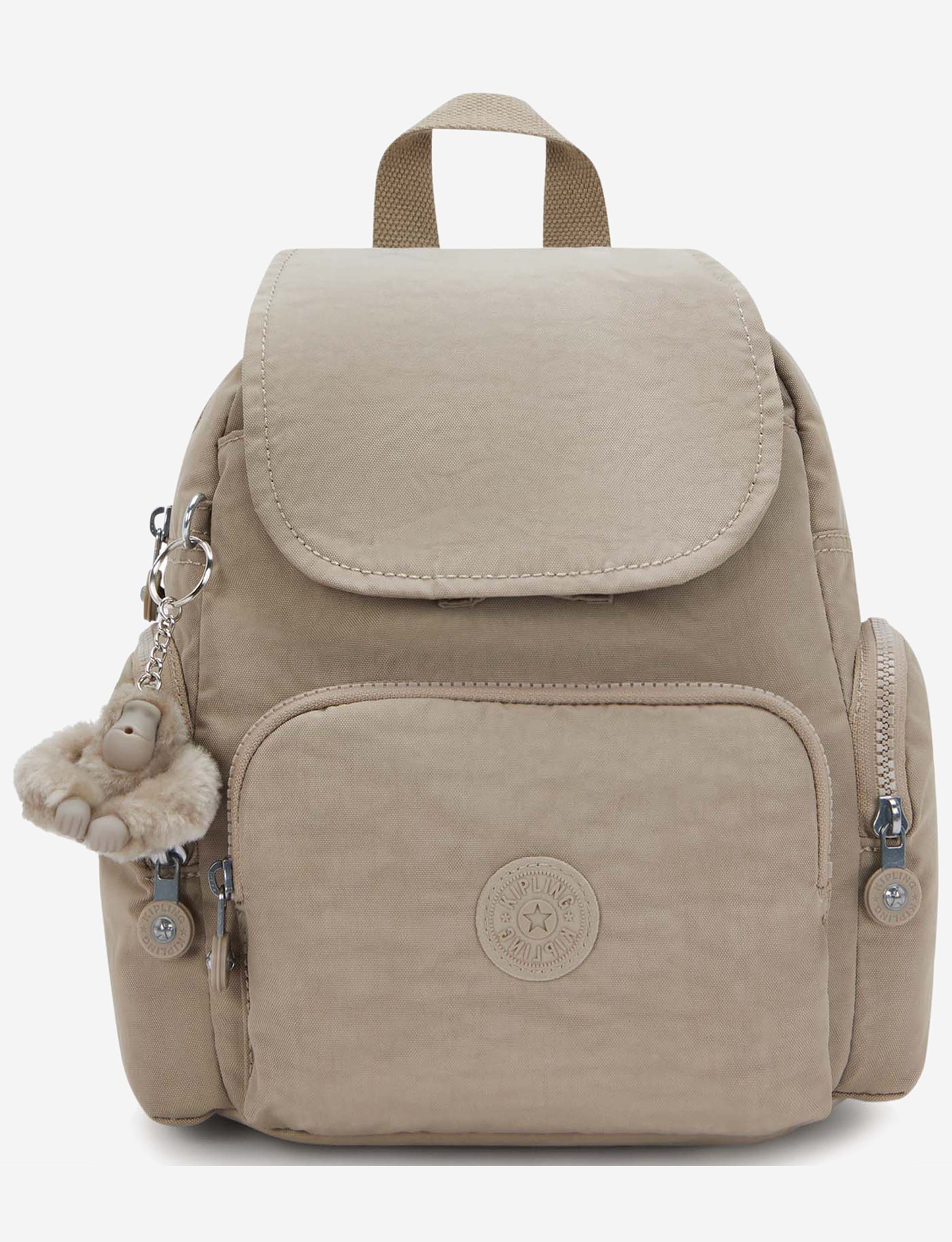 KIPLING City Zip Mini Soft Taupe Mini Backpack with Adjustable Straps I6046-4PW