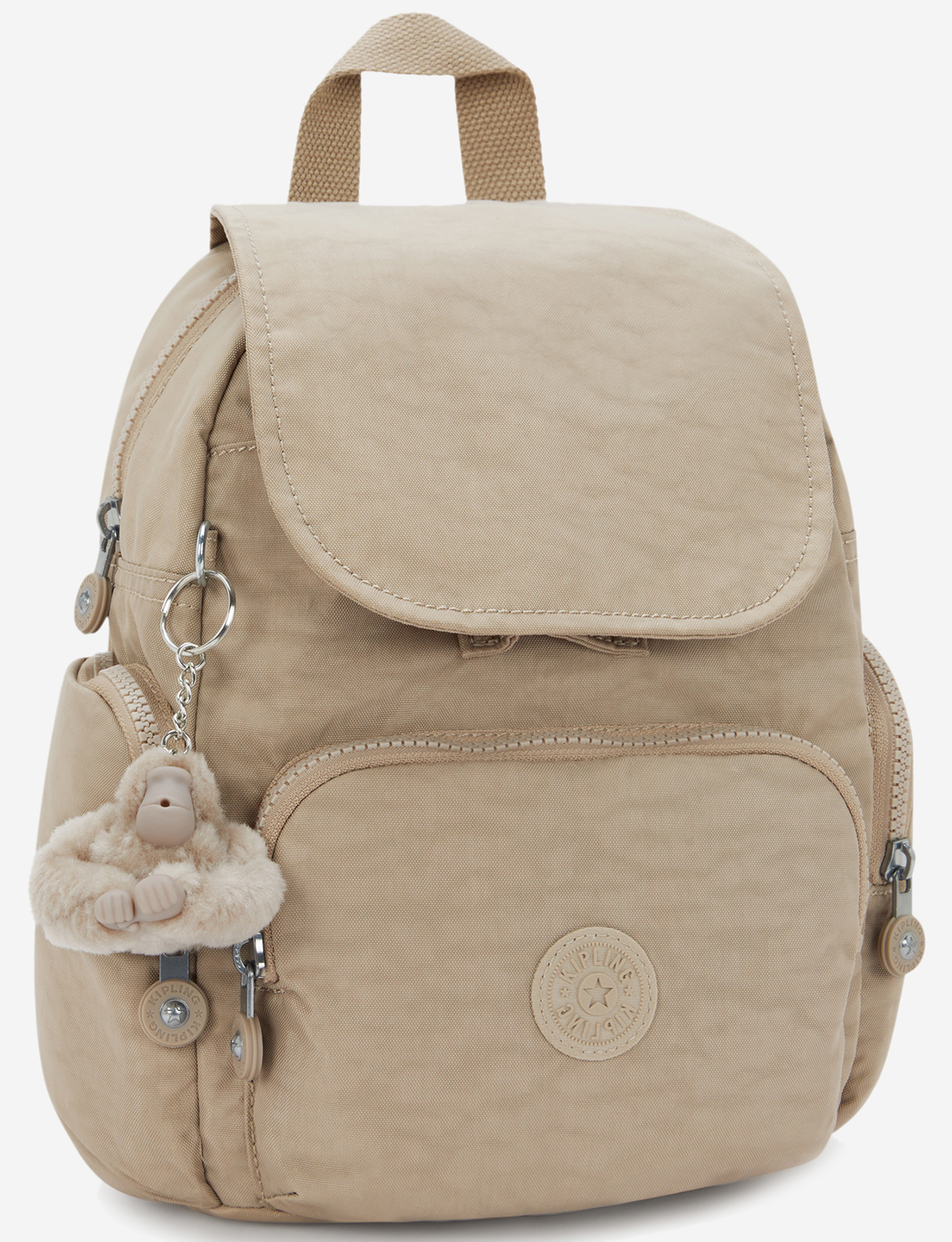 KIPLING City Zip Mini Soft Taupe Mini Backpack with Adjustable Straps I6046-4PW