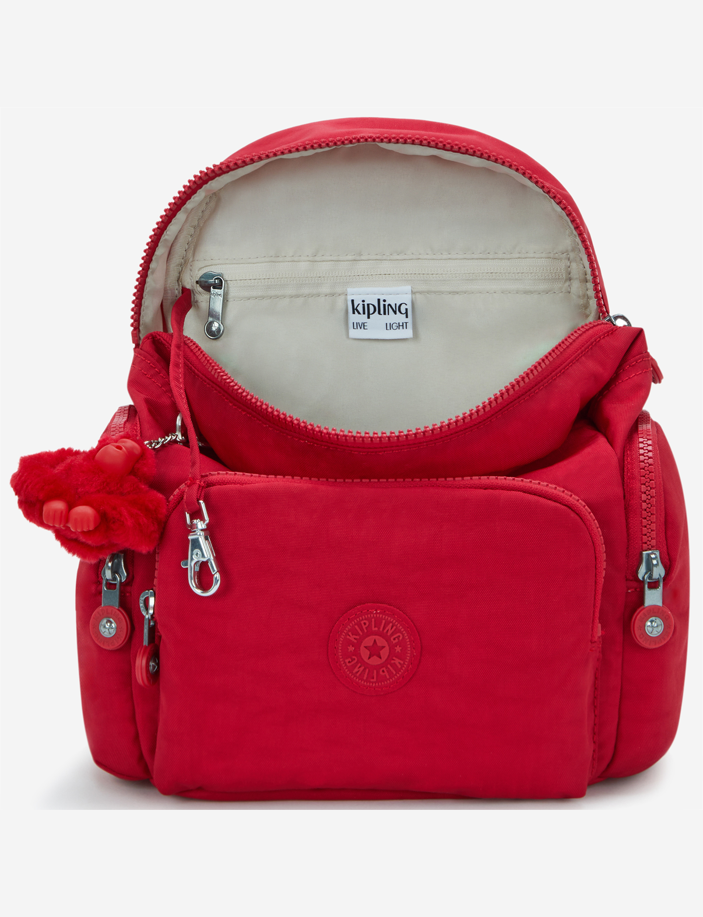 KIPLING City Zip Mini Ruby Red Mini Backpack with Adjustable Straps I6046-1NW