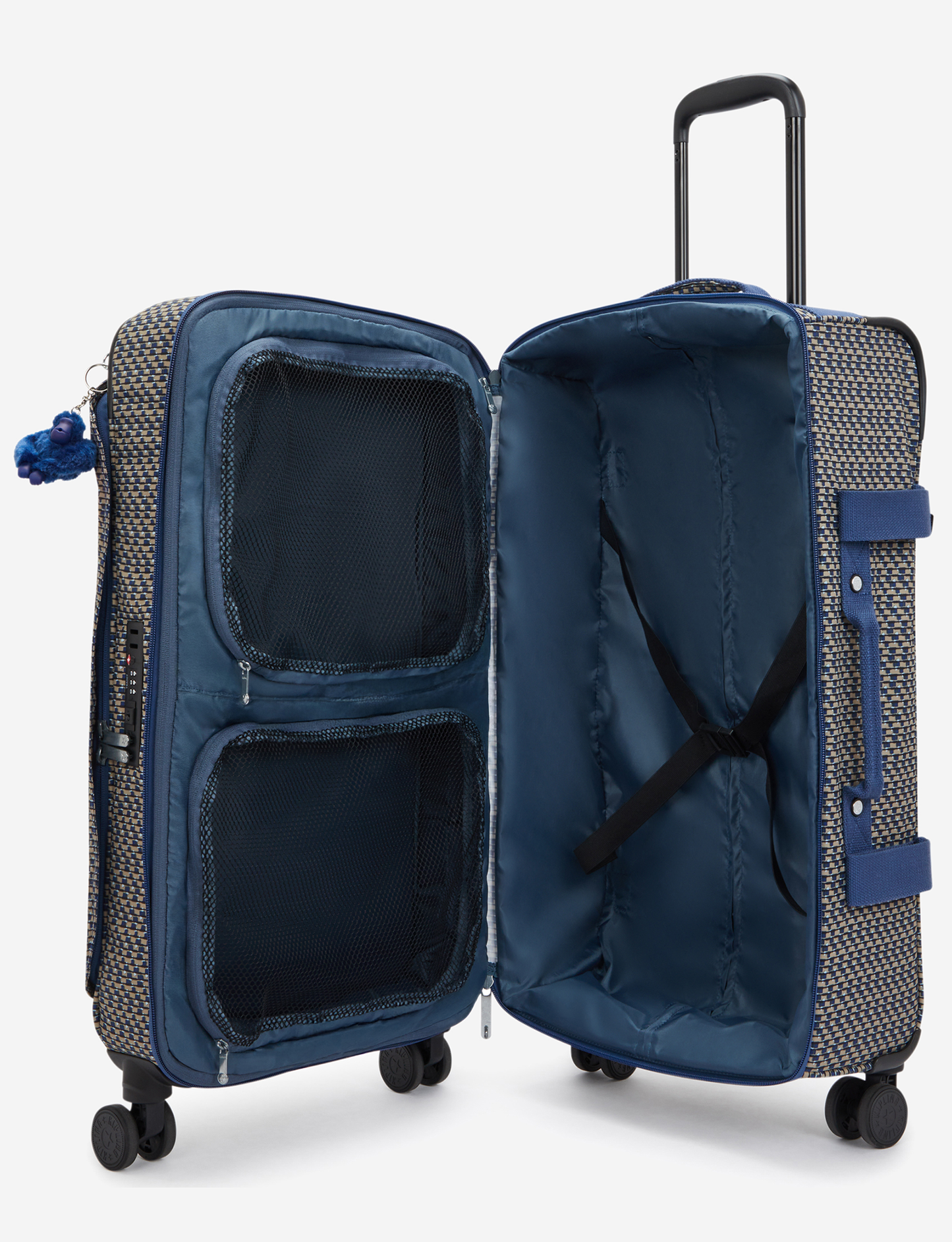 KIPLING Spontaneous M Blue on Wire Medium wheeled luggage I4556-9PC
