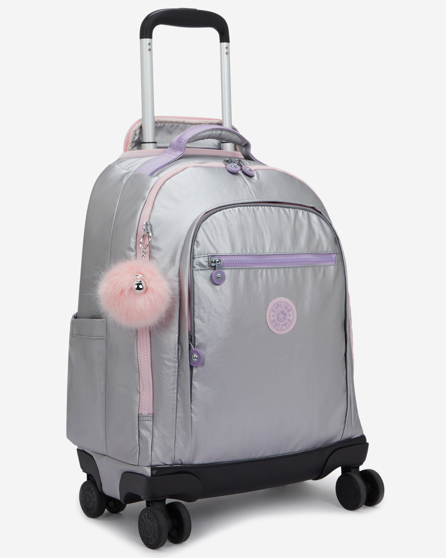 Kipling  New Zea Silver Glow Met Large Wheeled Backpack with Laptop Compartment I7267-54M
