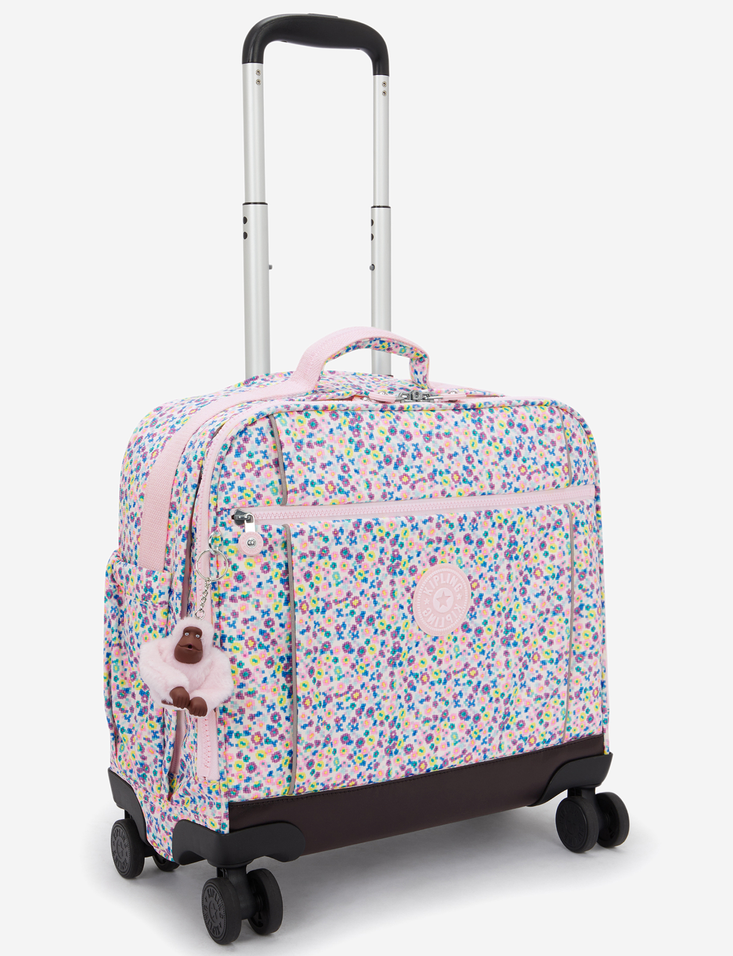KIPLING New Storia Digi Flower Prt Kids' 4-Wheeled School Bag with Laptop Compartment I4847-7ER