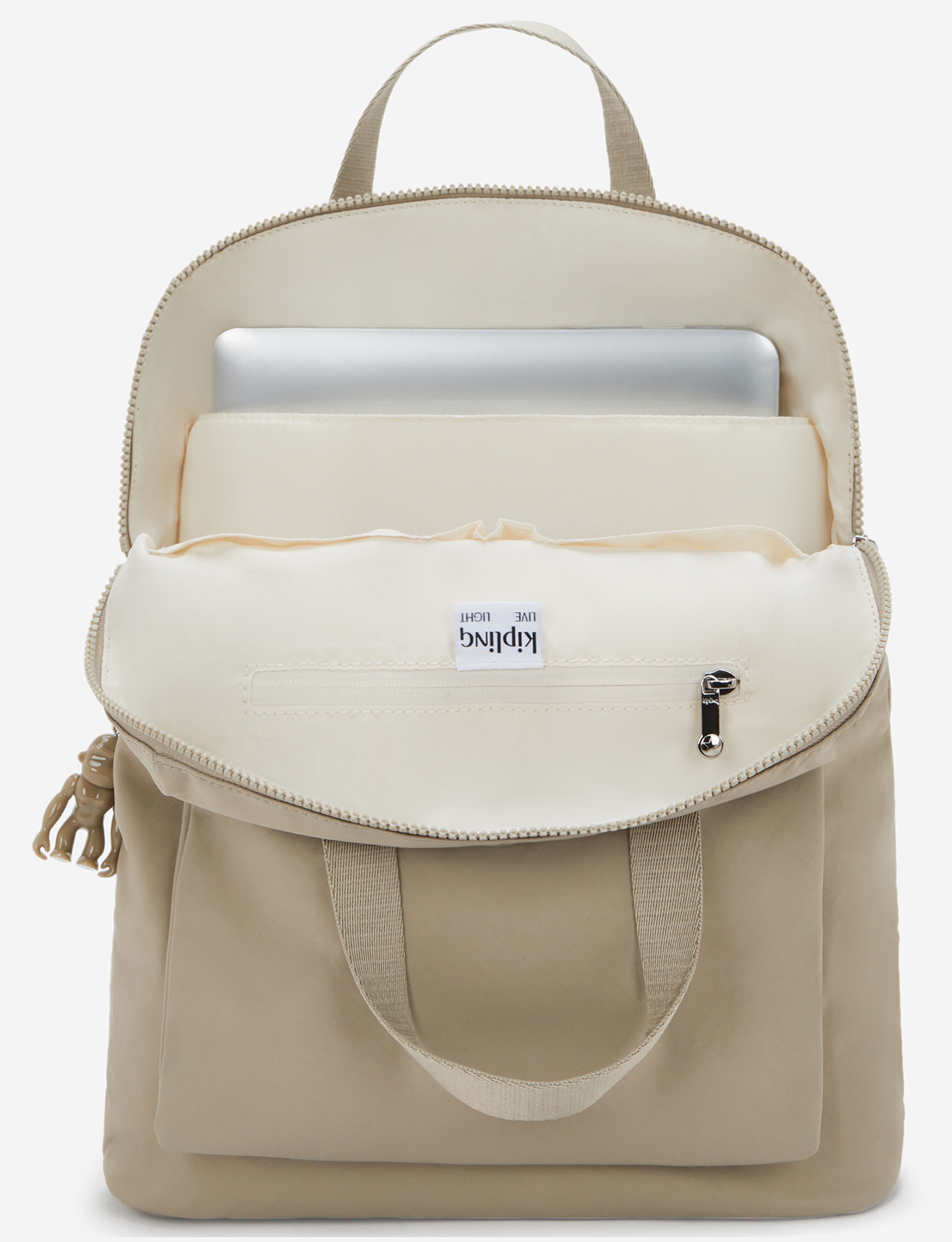 KIPLING Kazuki Boho Tan Medium backpack (with laptop compartment) I5306-1HX