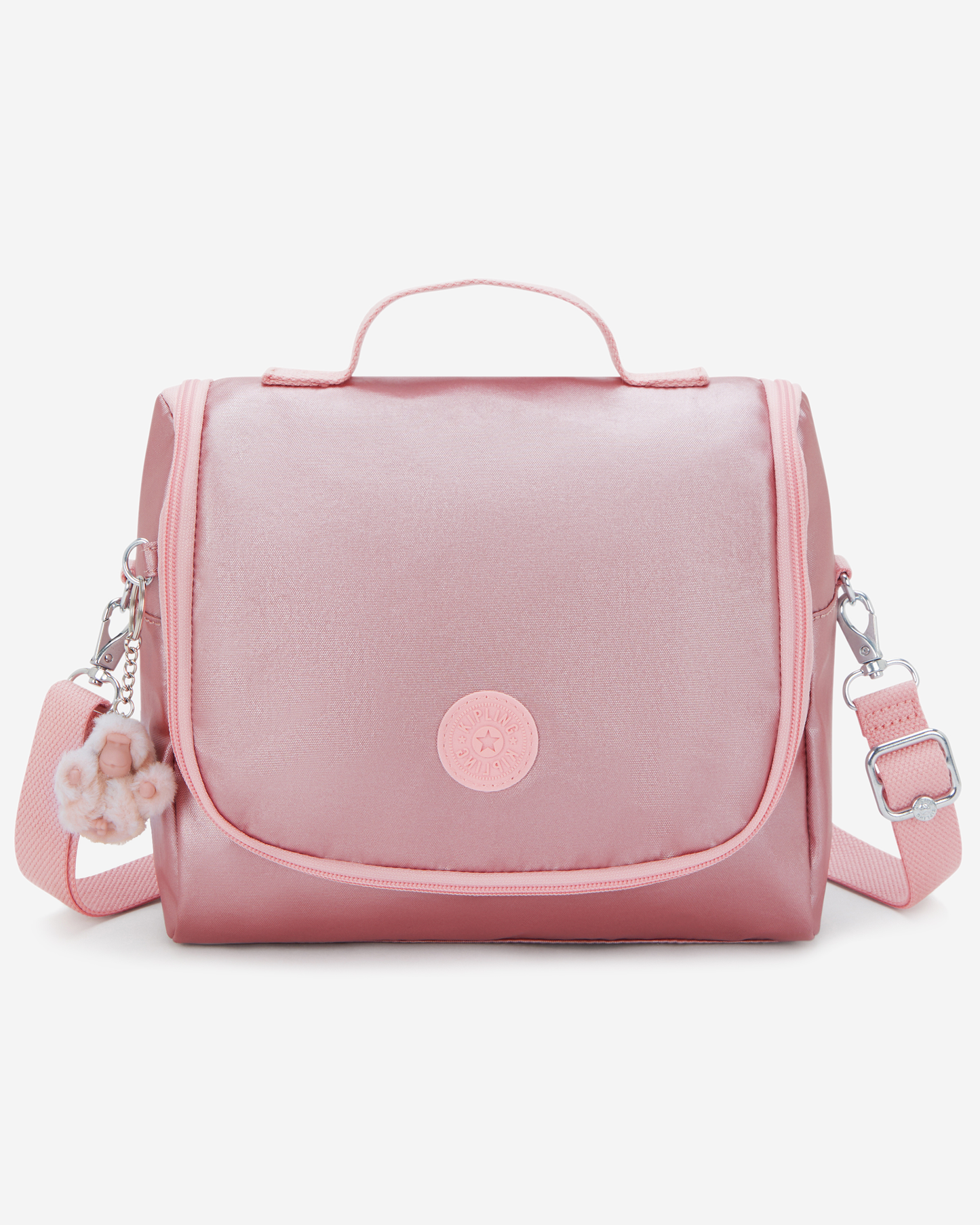 Kipling  New Kichirou Bronze Pink Met Large LunchBag with Trolley Sleeve I5356-3MD