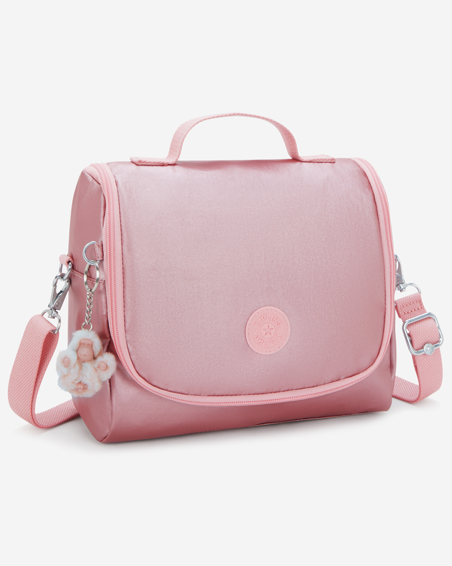 Kipling  New Kichirou Bronze Pink Met Large LunchBag with Trolley Sleeve I5356-3MD
