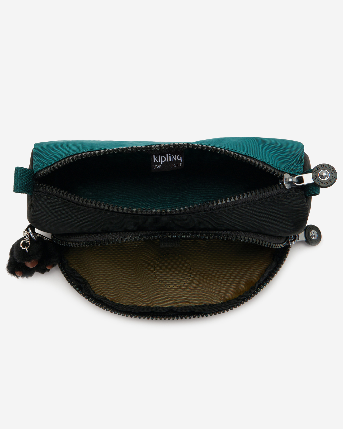 Kipling  Cute Black Khaki Bl Medium Pencase 09406-5FY