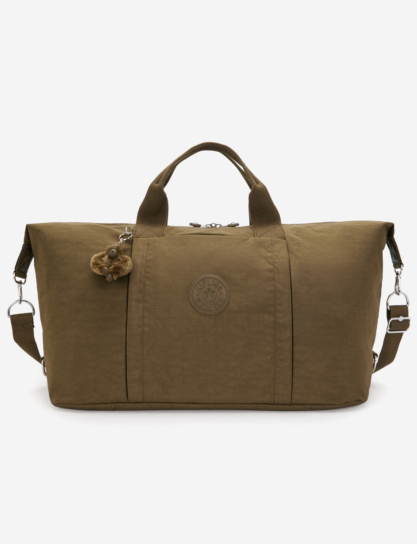 KIPLING Bori Smooth Khaki Large weekender (with trolley sleeve and removable shoulderstrap) I4582-1NA