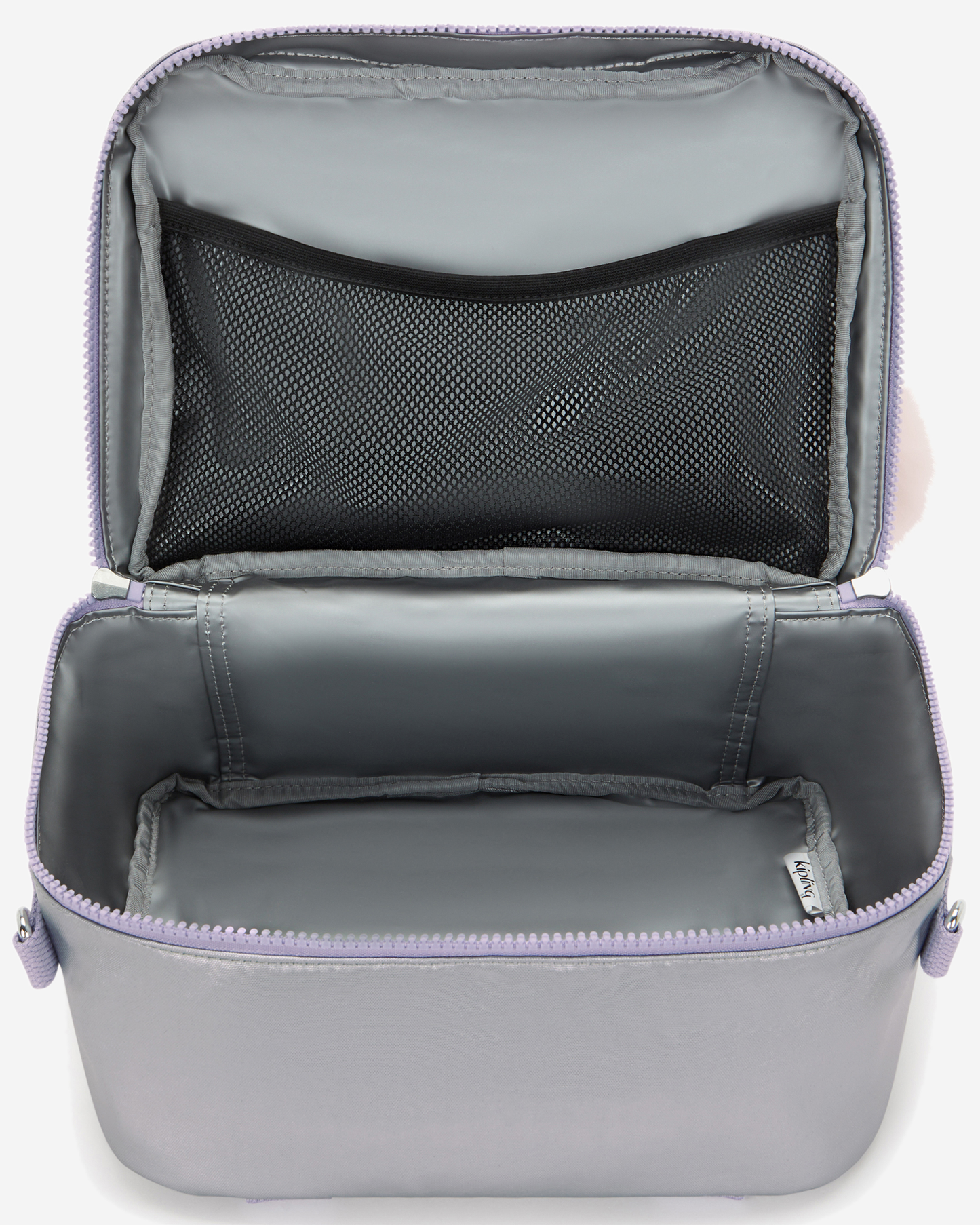 Kipling  Miyo Silver Glow Met Large LunchBag with Trolley Sleeve I7363-54M