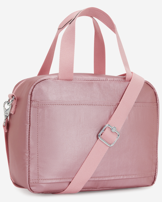 Kipling  Miyo Bronze Pink Met Large LunchBag with Trolley Sleeve I7363-3MD