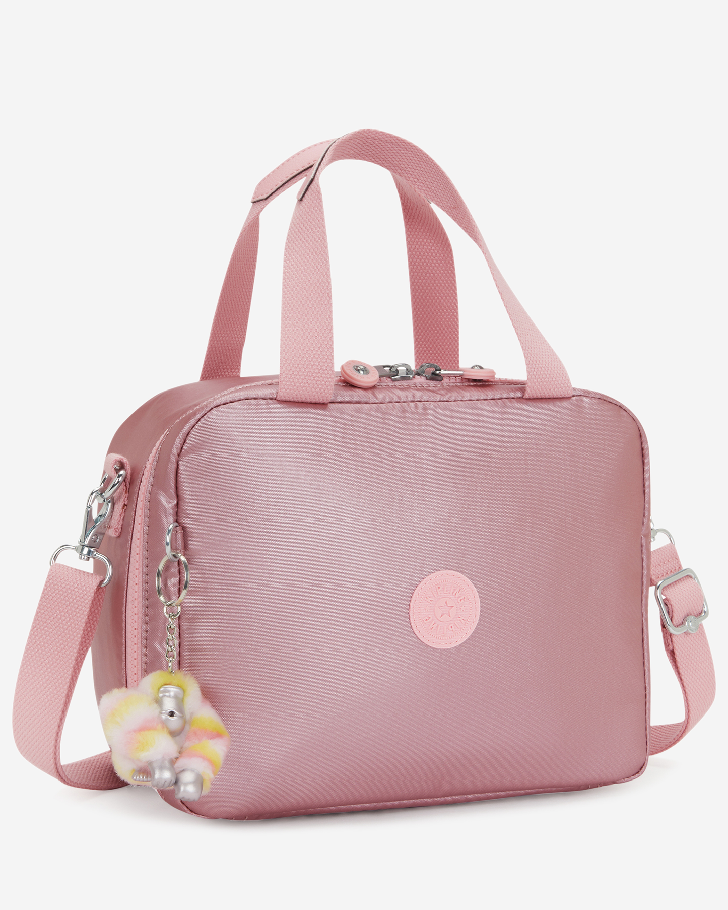 Kipling  Miyo Bronze Pink Met Large LunchBag with Trolley Sleeve I7363-3MD