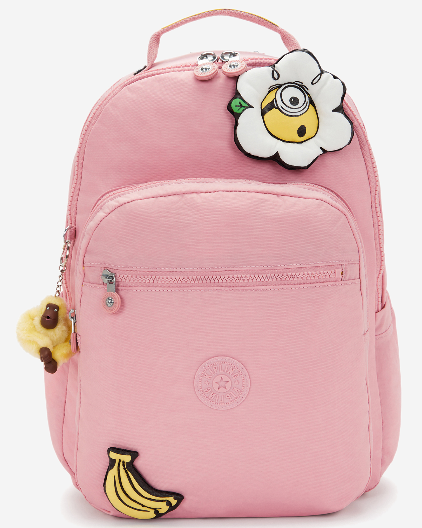 Kipling  Seoul Lap Pink Daisy Large Backpack with Laptop Compartment I8555-1MI