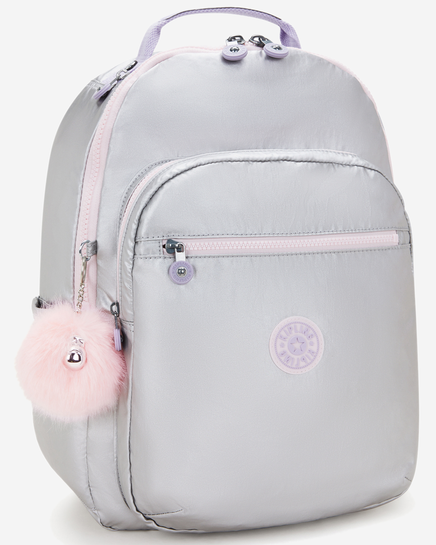 Kipling  Seoul Silver Glow Met Large Backpack I5764-54M