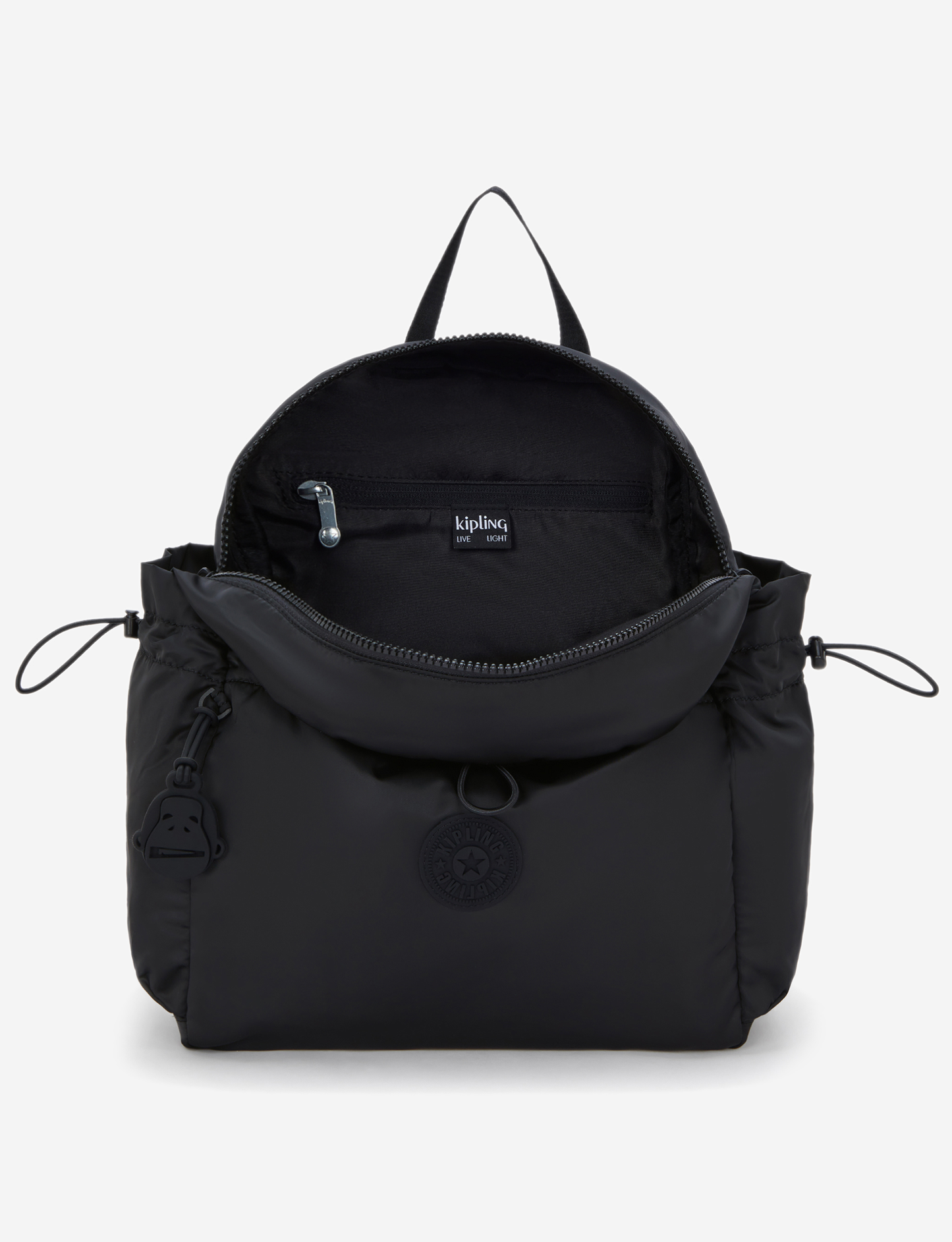 KIPLING Amita Simply Black Medium Backpack with Drawstring Pocket I8172-4RZ
