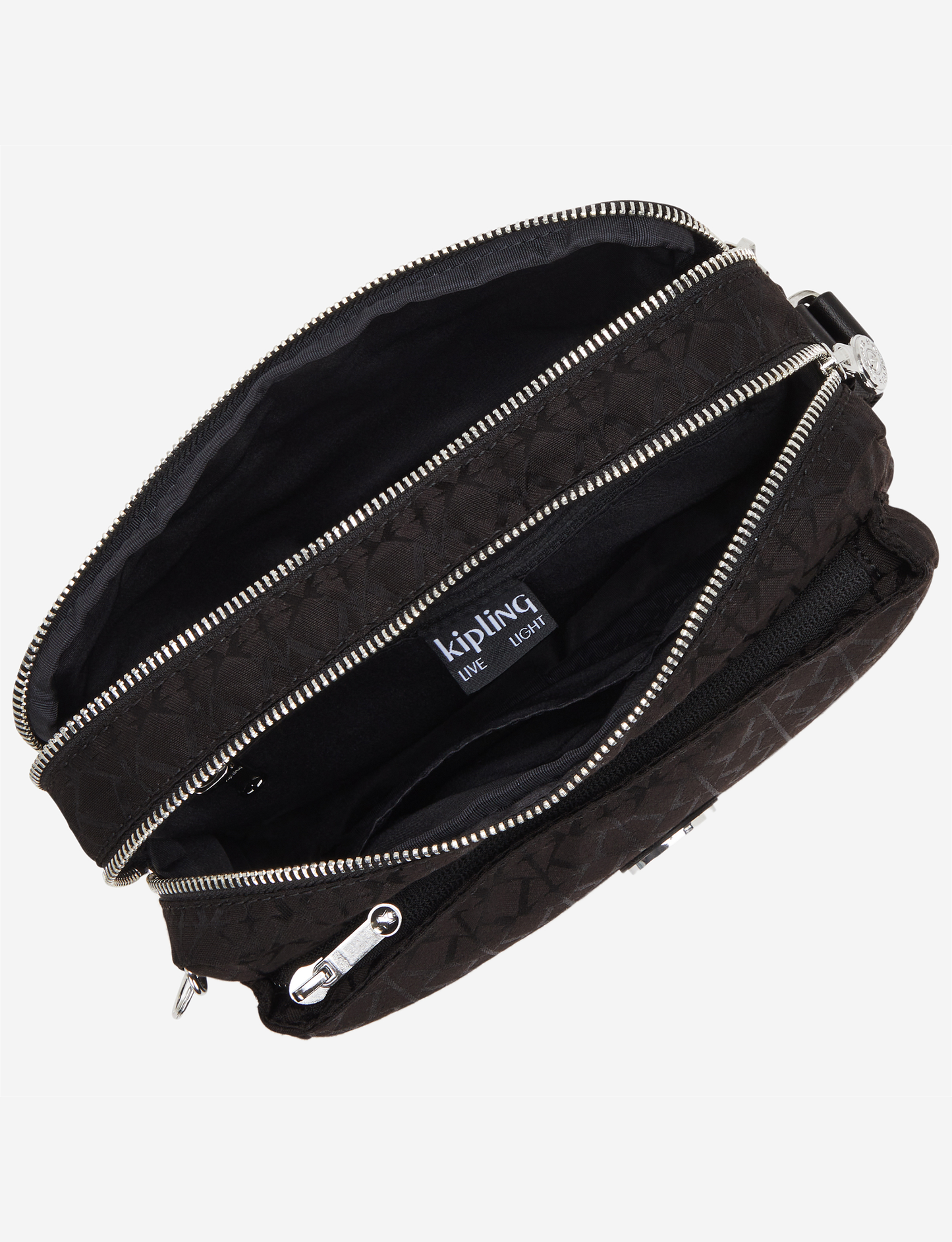 KIPLING Abanu M Noir Sign Jq Medium crossbody I8024-4NW