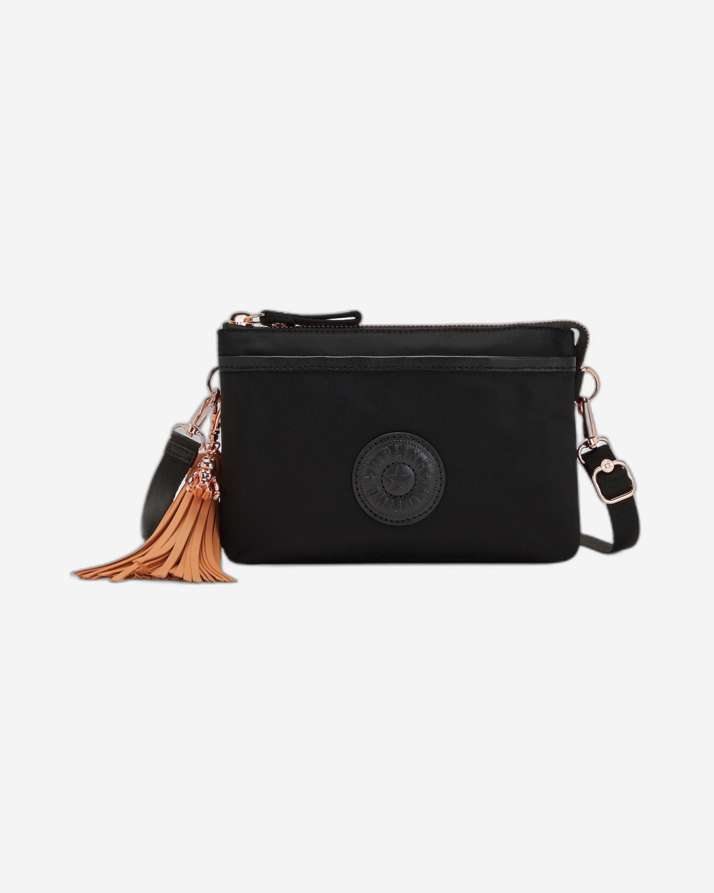 Kipling Riri Rose Black Large Pouch with Crossbody Strap C2I3726-53H