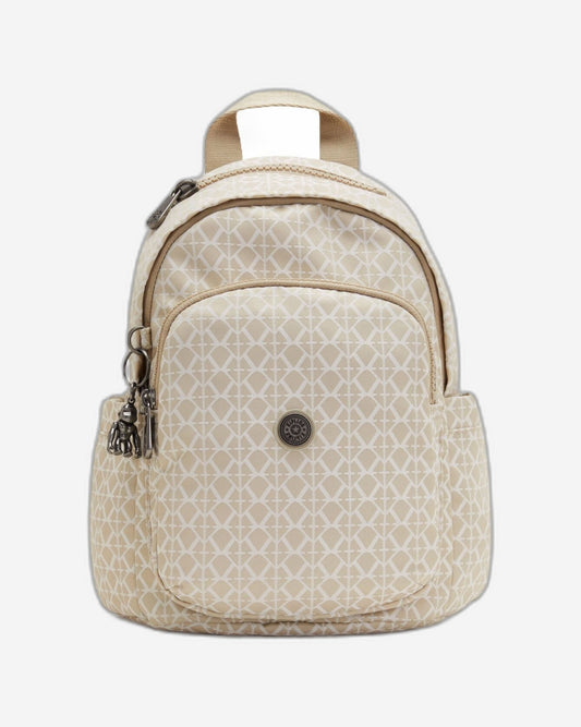 Kipling Delia Mini Signature Beige Small Backpack C2I4563-R63