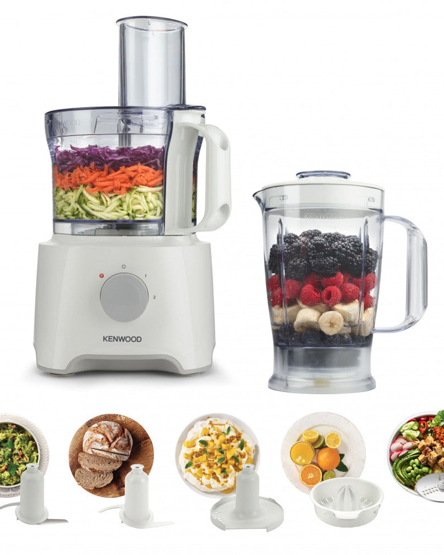 Kenwood 800W Multi-Functional Food Processor White Fdp303Wh