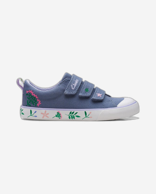 Clarks Girls Foxing Lo Kid. (Wide Fit)