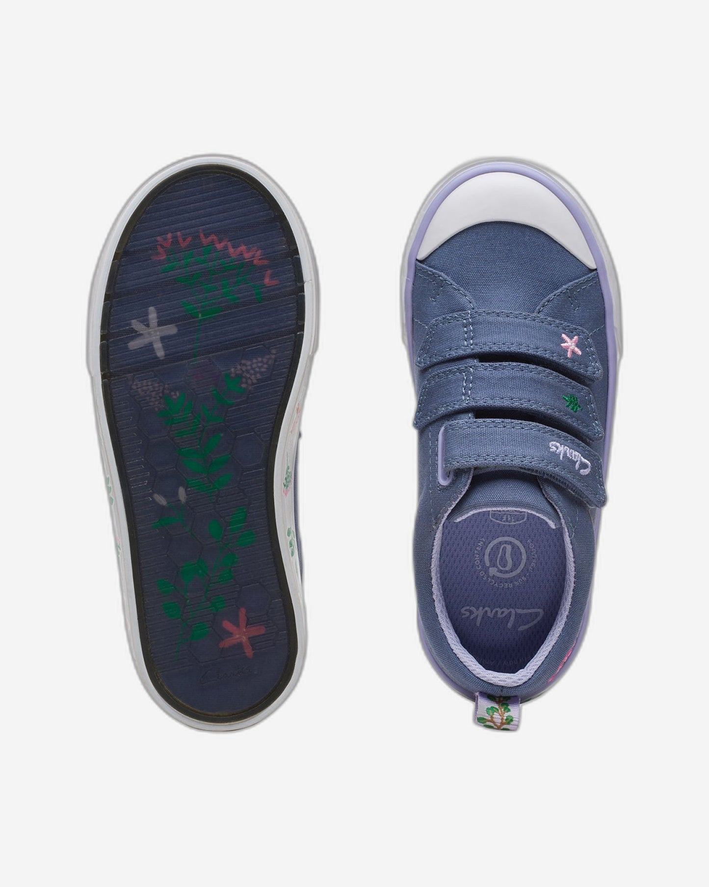 Clarks Girls Foxing Lo Kid. (Wide Fit)