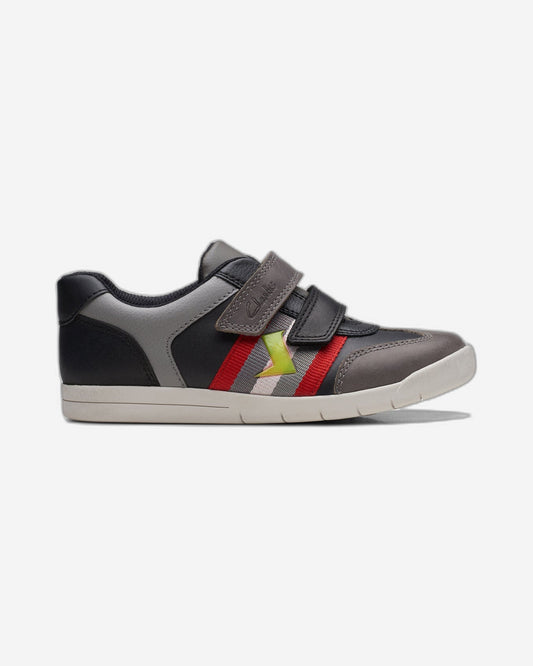Clarks Boys Den Stripe Kid (Wide Fit)