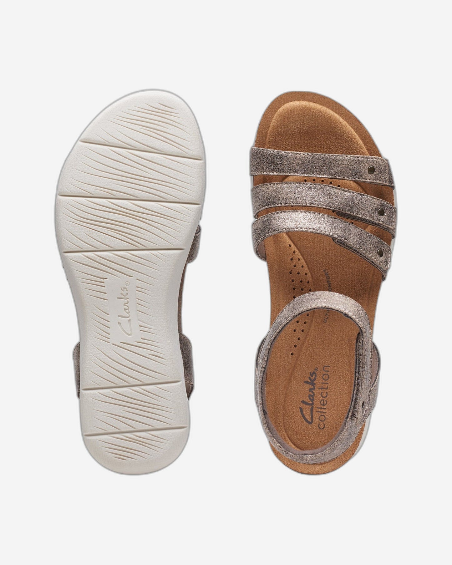 Clarks April Dove Sandals (Wide Fit)