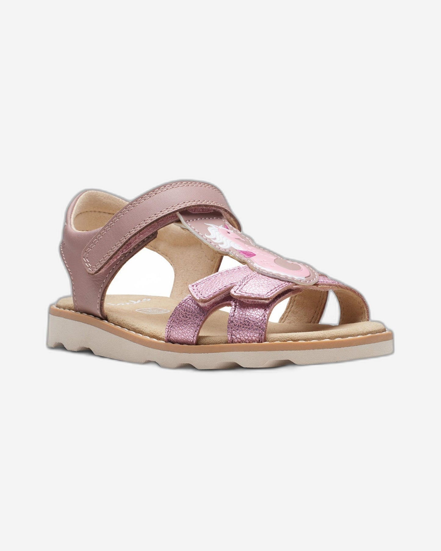 Clarks Girls Crown Brill Kid. (Wide Fit)