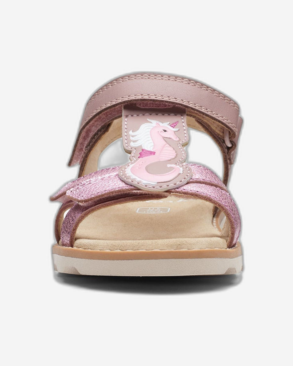 Clarks Girls Crown Brill Kid. (Wide Fit)