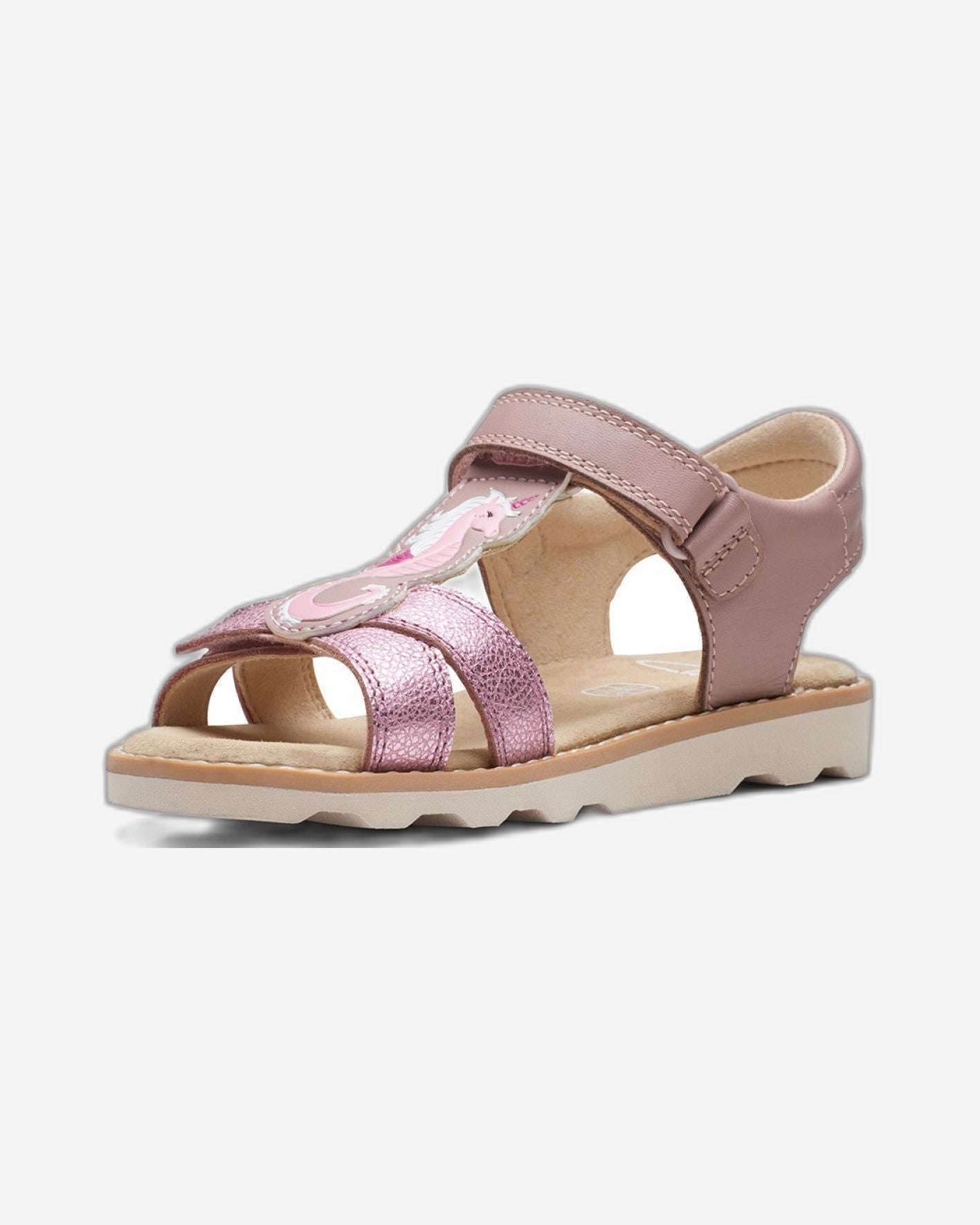 Clarks Girls Crown Brill Kid. (Wide Fit)