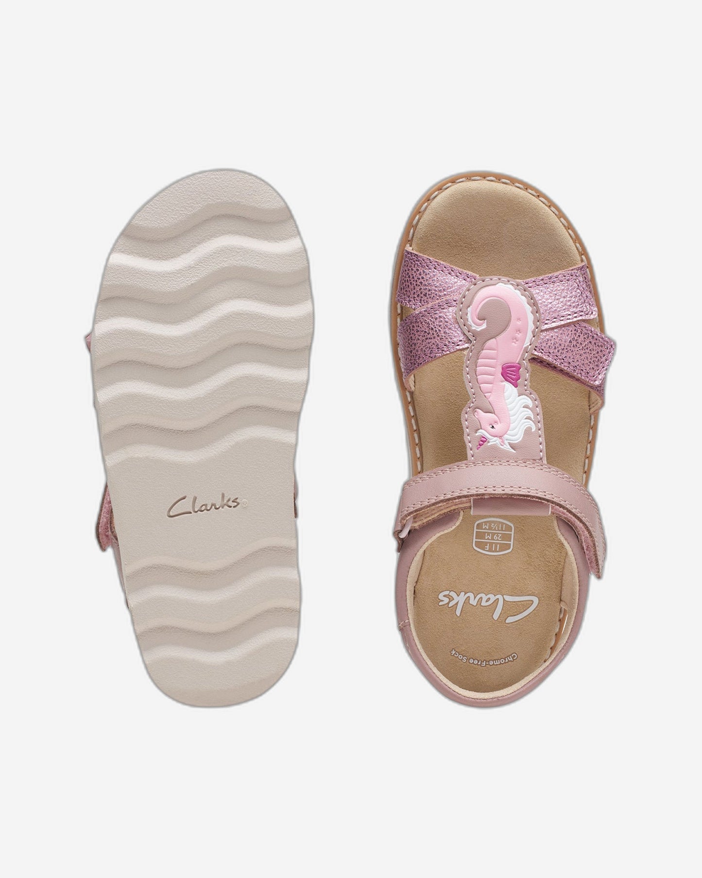 Clarks Girls Crown Brill Kid. (Wide Fit)
